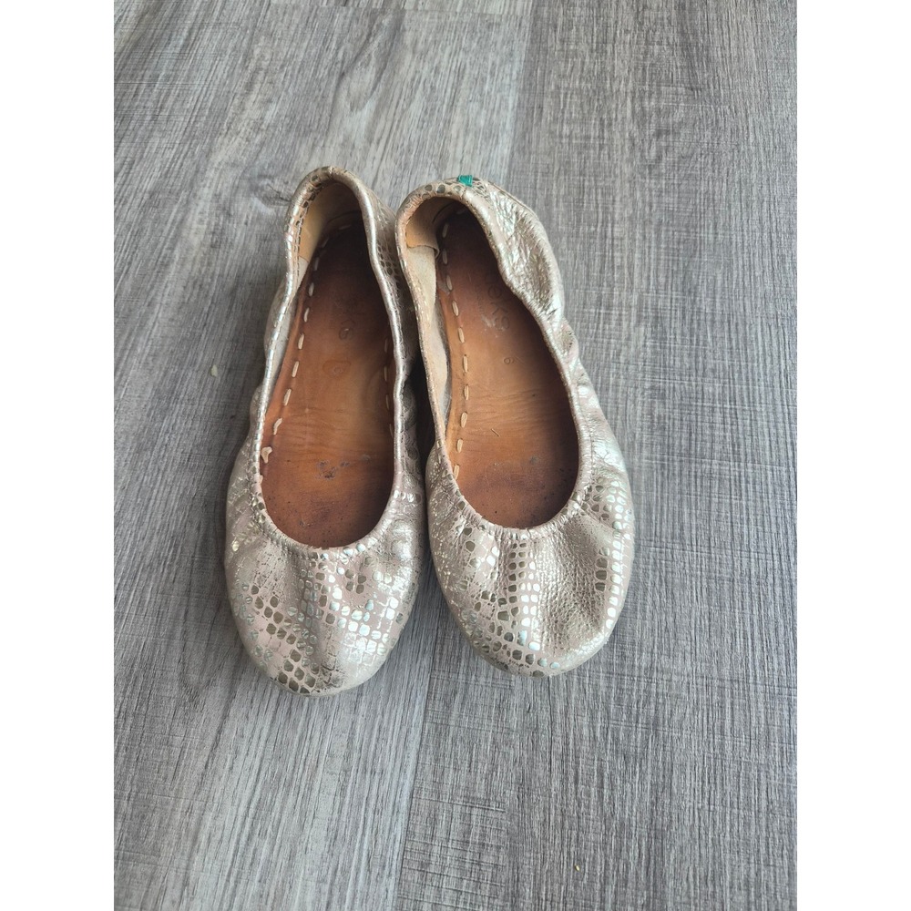 Tieks by Gavrieli Metallic Gold Snakeskin Leather Ballet Flats Size 9